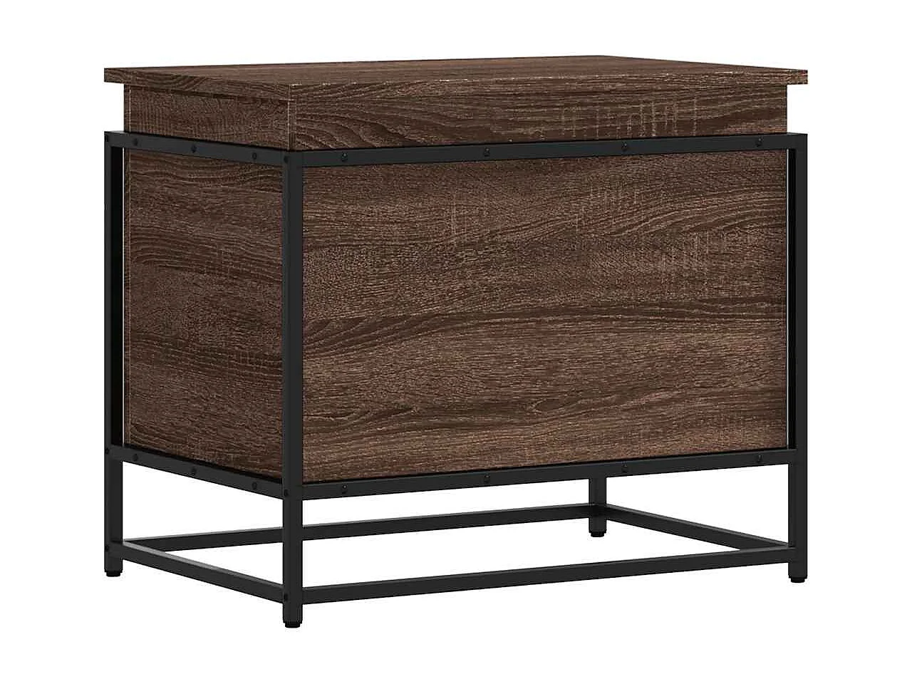 Boîte de rangement avec couvercle chêne marron bois ingénierie