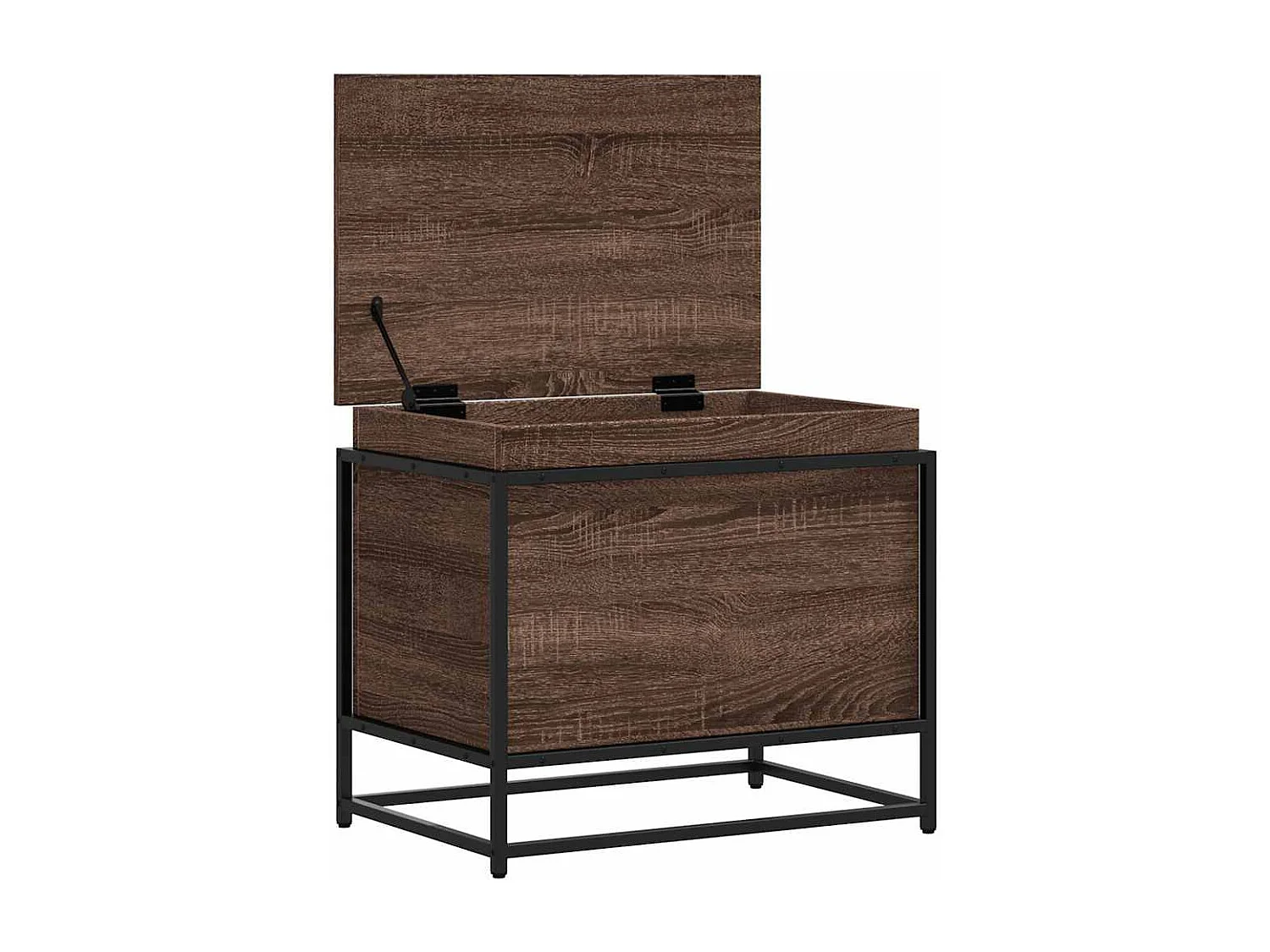 Boîte de rangement avec couvercle chêne marron bois ingénierie