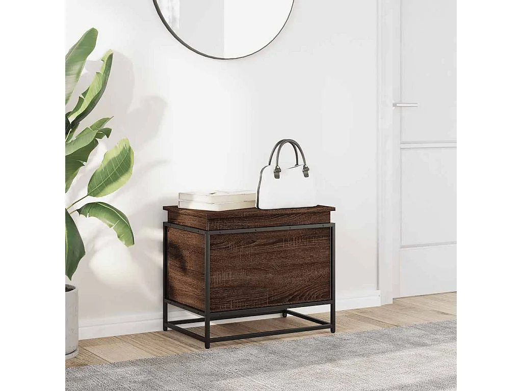 Boîte de rangement avec couvercle chêne marron bois ingénierie