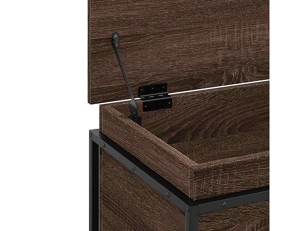 Boîte de rangement avec couvercle chêne marron bois ingénierie