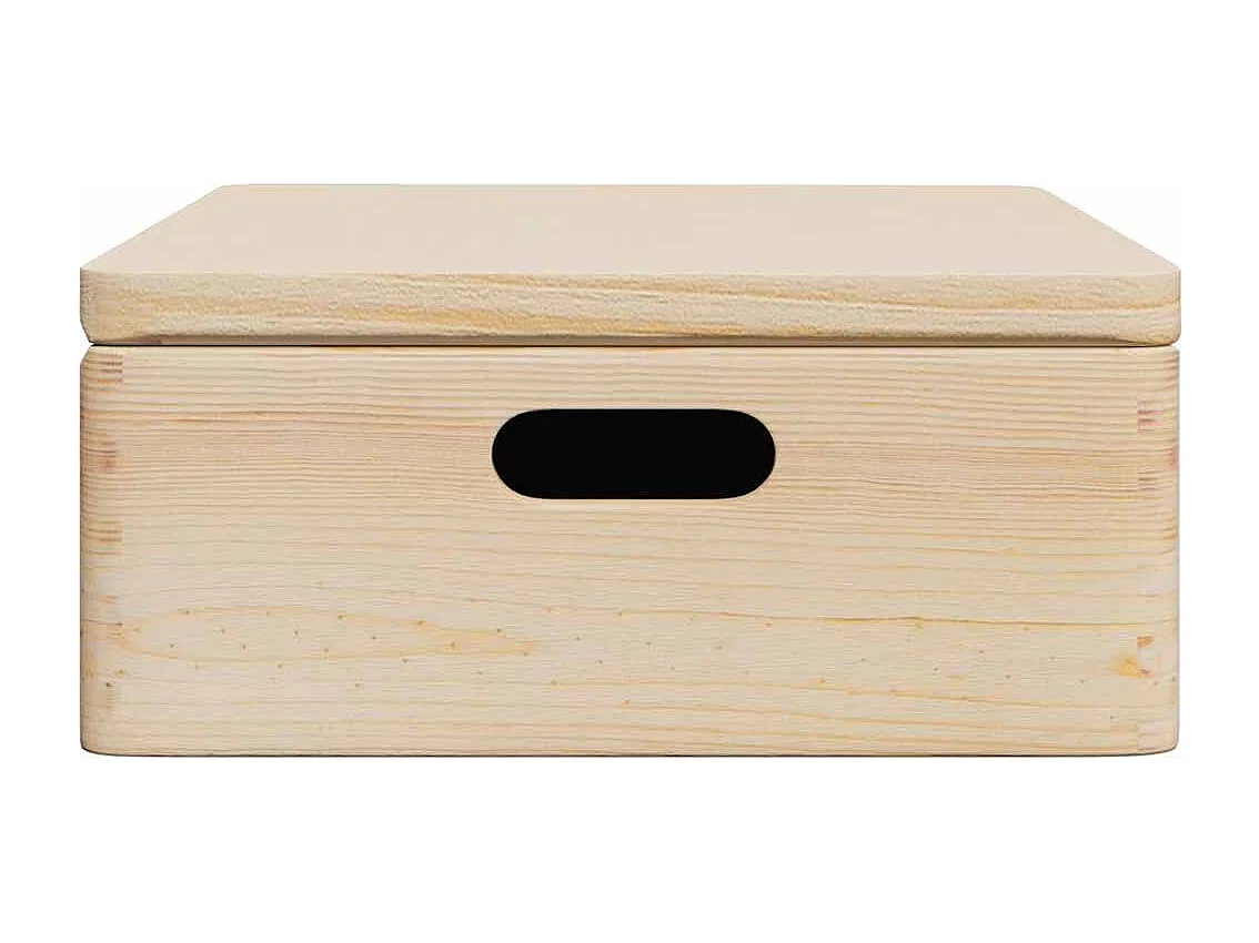 Boîte en bois avec couvercle et poignées bois de pin massif