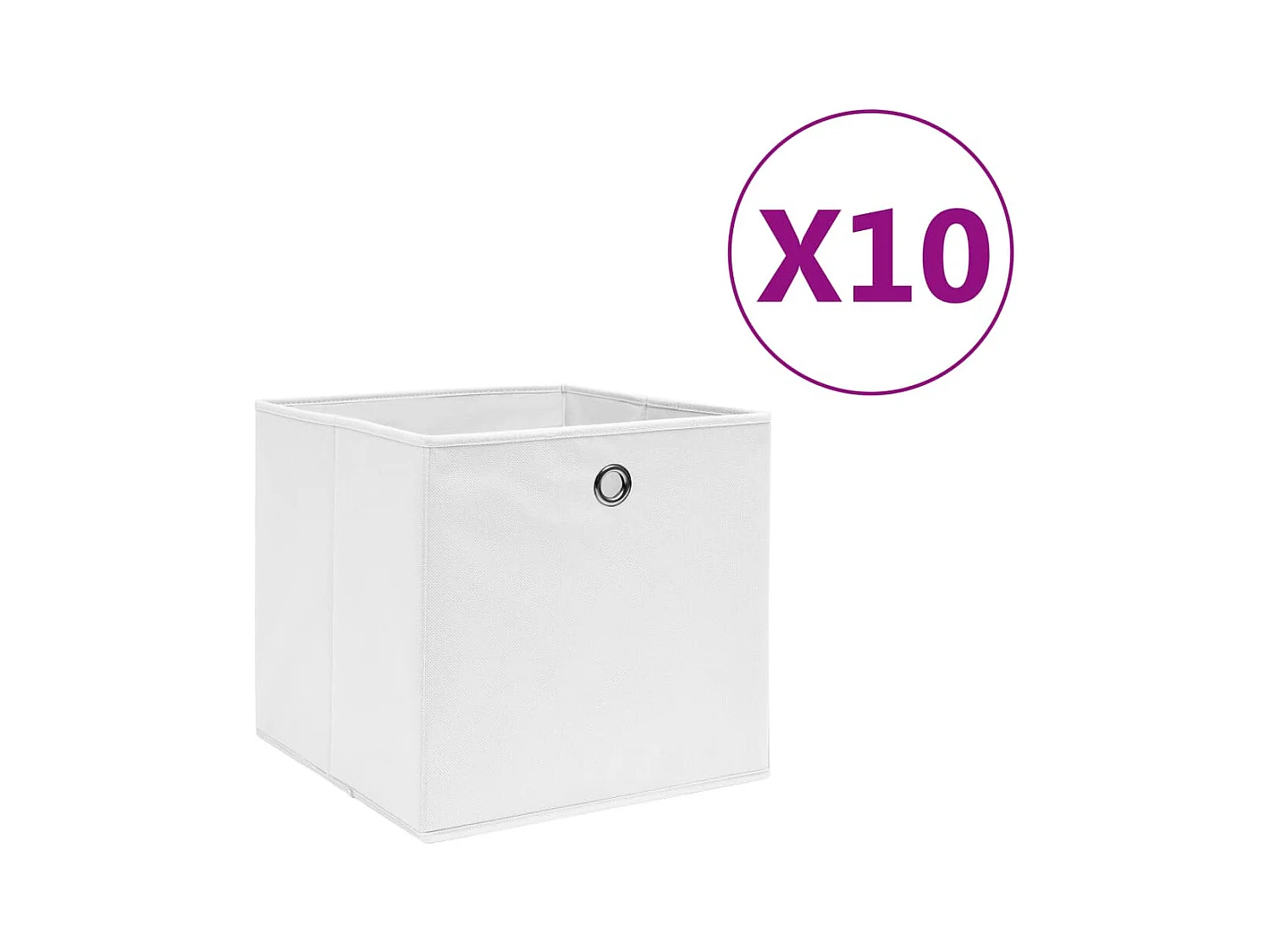Boîtes de rangement 10 pcs Tissu intissé 28x28x28 cm Blanc