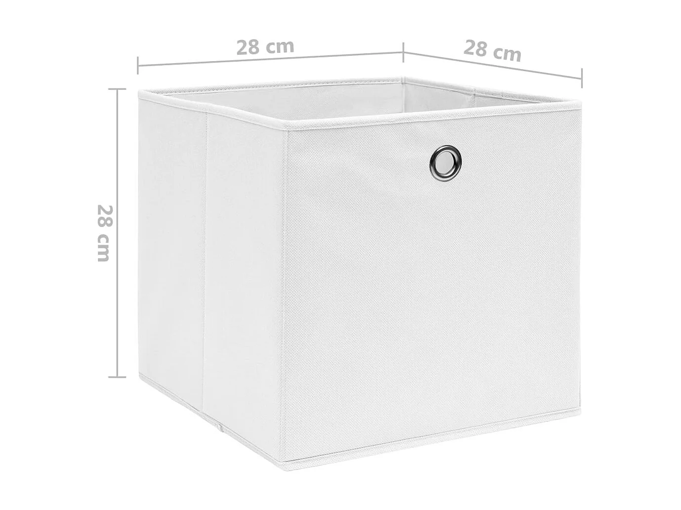 Boîtes de rangement 10 pcs Tissu intissé 28x28x28 cm Blanc