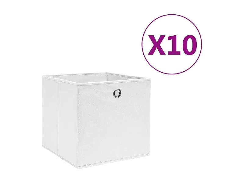 Aufbewahrungsboxen 10 Stück Vliesstoff 28x28x28 cm Weiß