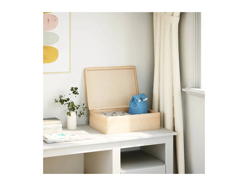 Boîte en bois avec couvercle 40x30x13 cm bois de pin massif