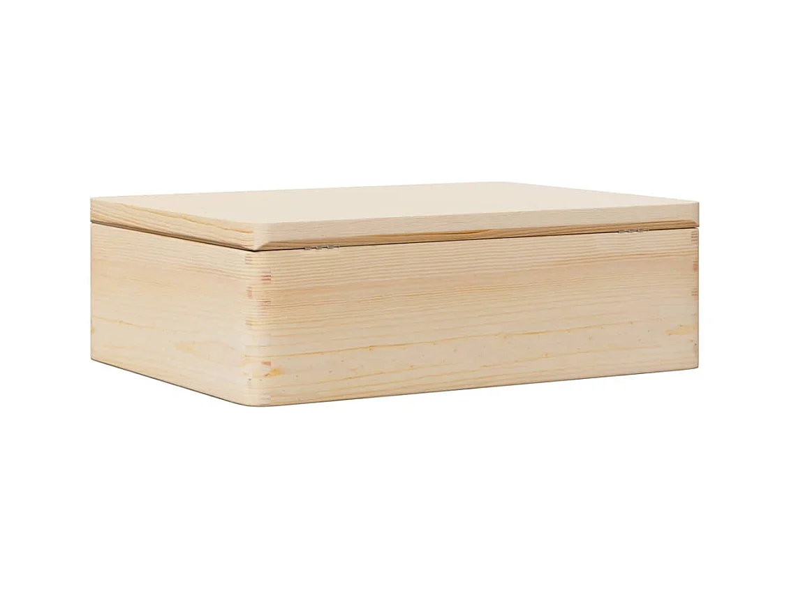 Boîte en bois avec couvercle 40x30x13 cm bois de pin massif