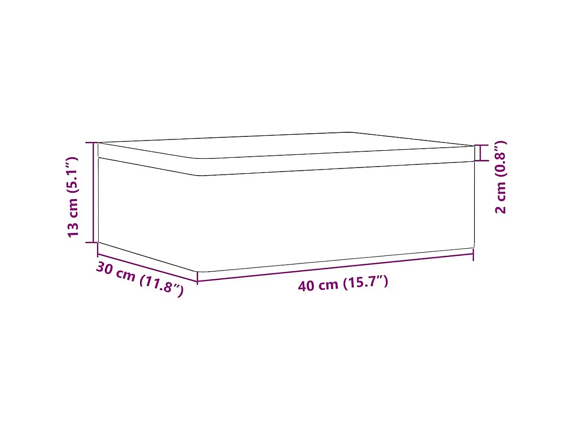 Boîte en bois avec couvercle 40x30x13 cm bois de pin massif