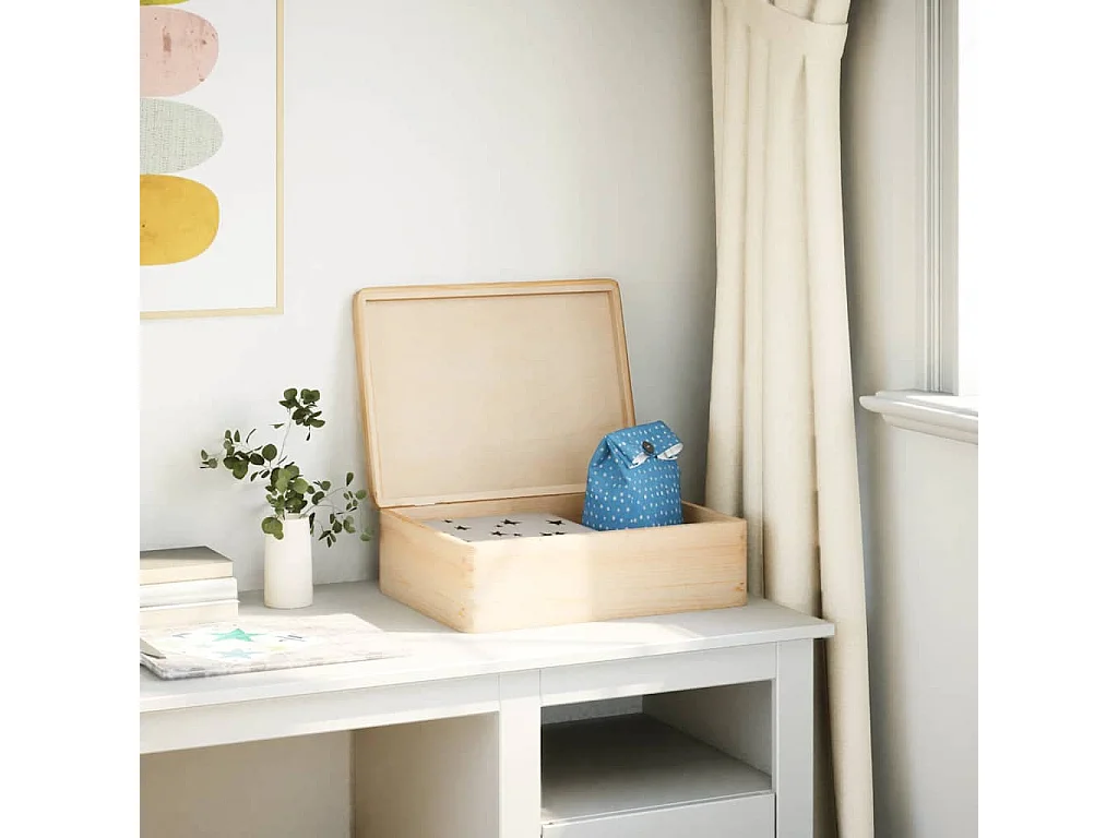Boîte en bois avec couvercle 40x30x13 cm bois de pin massif