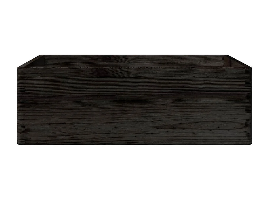 Boîte en bois avec poignées noir 40x30x13 cm bois de pin massif