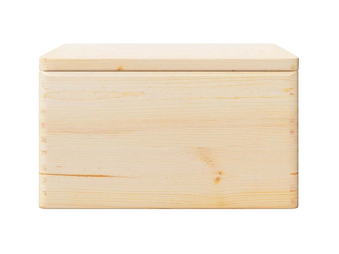 Boîte en bois avec couvercle et poignées bois de pin massif