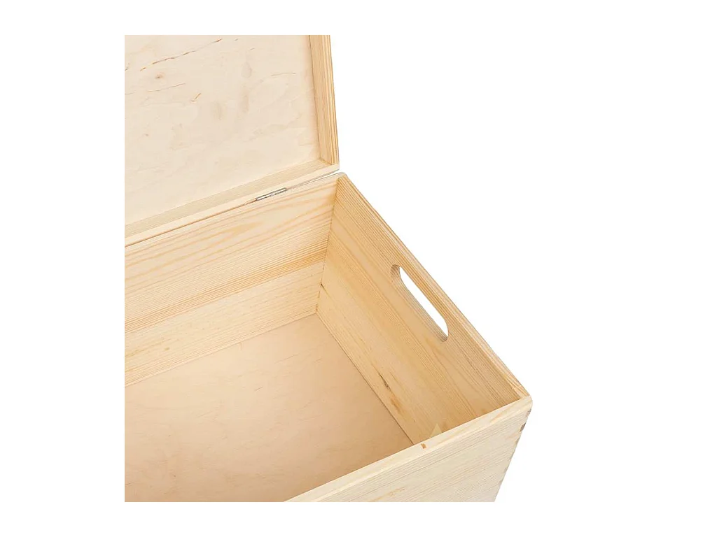 Boîte en bois avec couvercle et poignées bois de pin massif