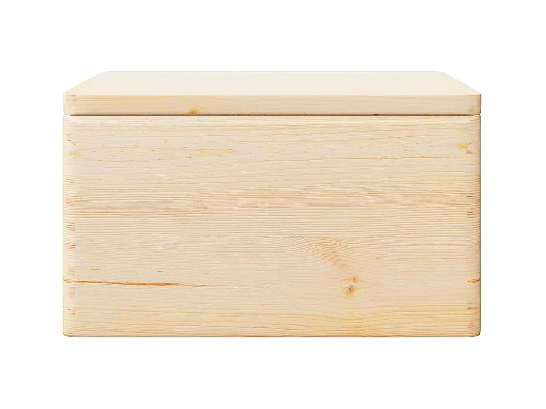 Boîte en bois avec couvercle et poignées bois de pin massif