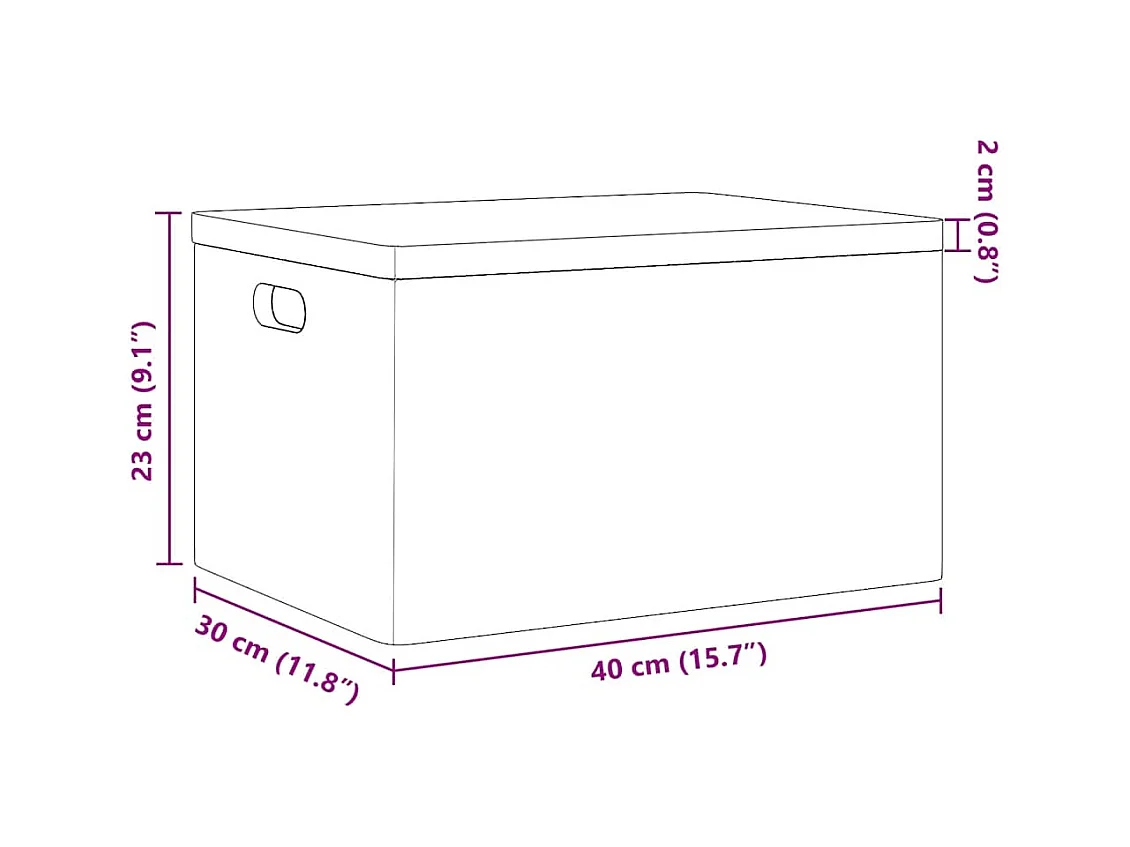 Boîte en bois avec couvercle et poignées bois de pin massif