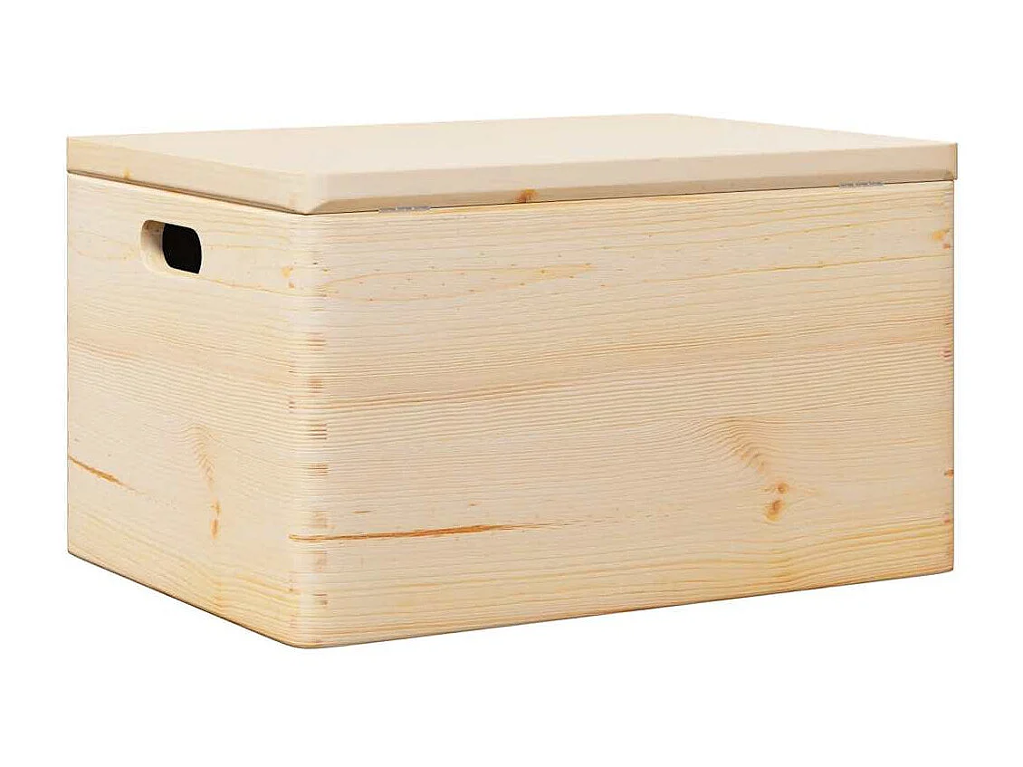 Boîte en bois avec couvercle et poignées bois de pin massif