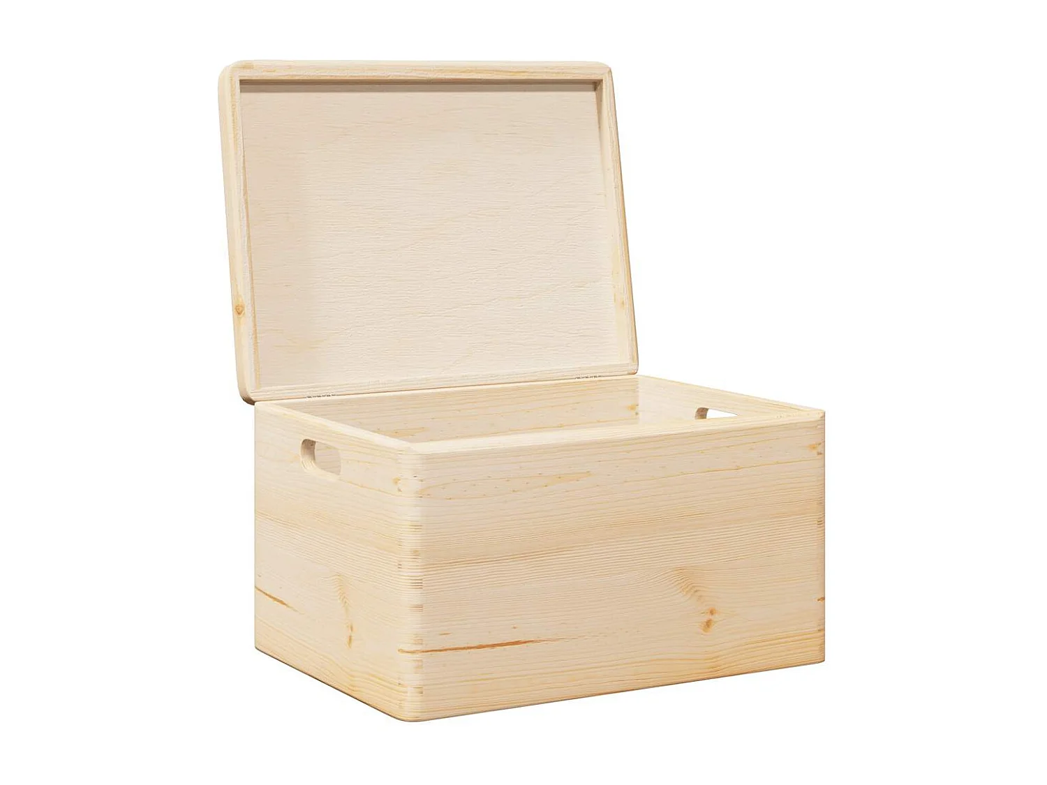 Boîte en bois avec couvercle et poignées bois de pin massif