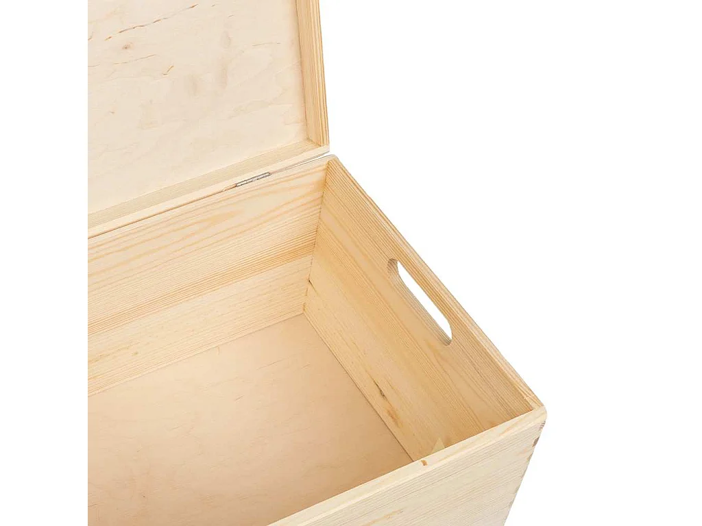 Boîte en bois avec couvercle et poignées bois de pin massif