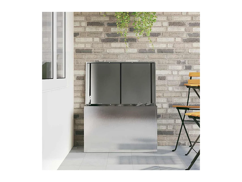 Boîte de Rangement Extérieure Réglable Argent 80 x 50.5 x 50 cm