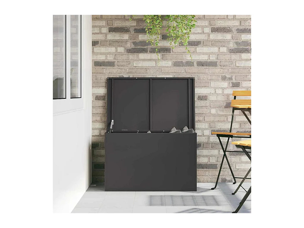 Boîte de Rangement Extérieure Noir 80 x 50.5 x 50 cm