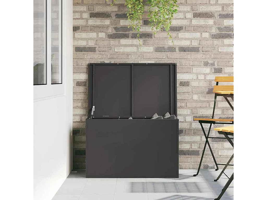 Boîte de Rangement Extérieure Noir 80 x 50.5 x 50 cm