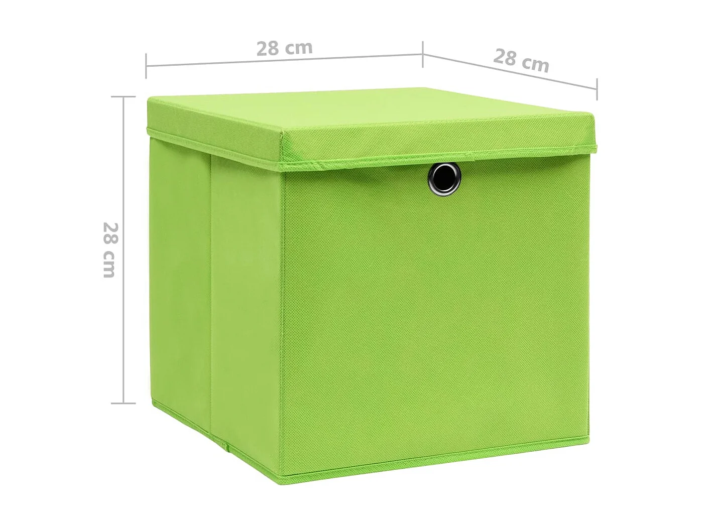 Boîtes de rangement avec couvercles 4 pcs 28x28x28 cm Vert