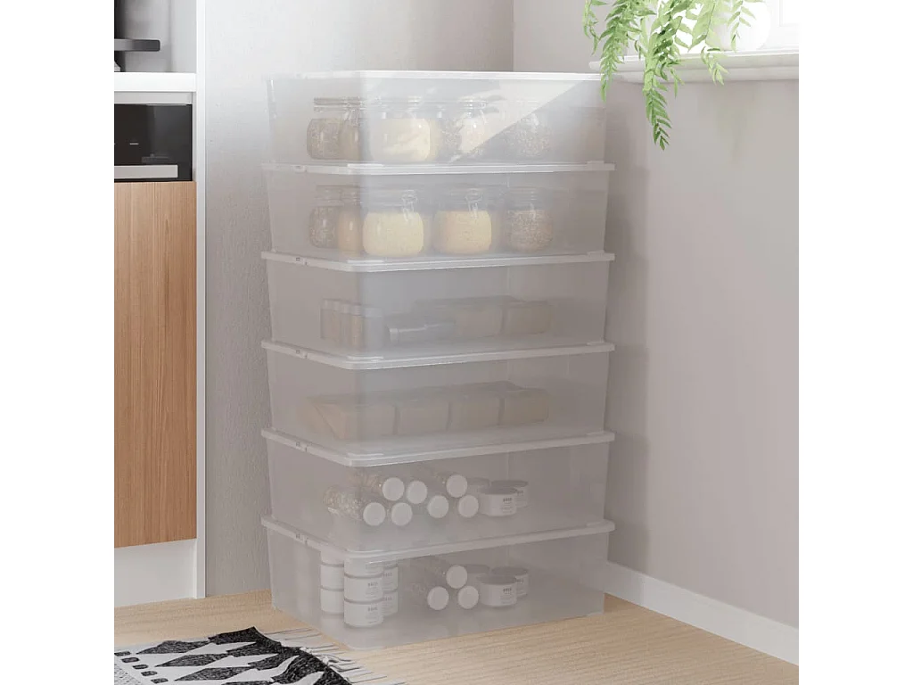 Scatole portaoggetti in plastica 6 pezzi 25 L impilabili