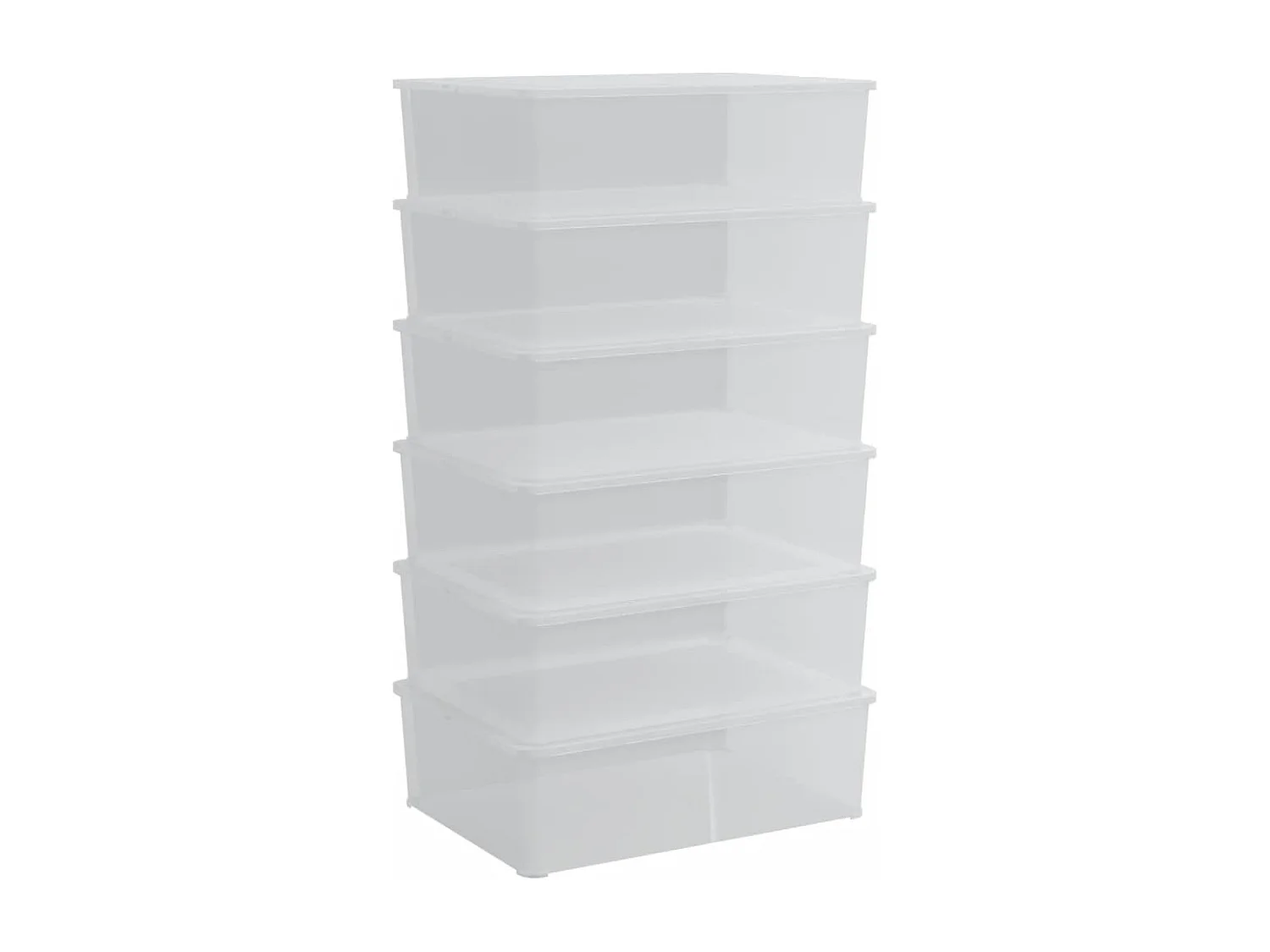 Scatole portaoggetti in plastica 6 pezzi 25 L impilabili