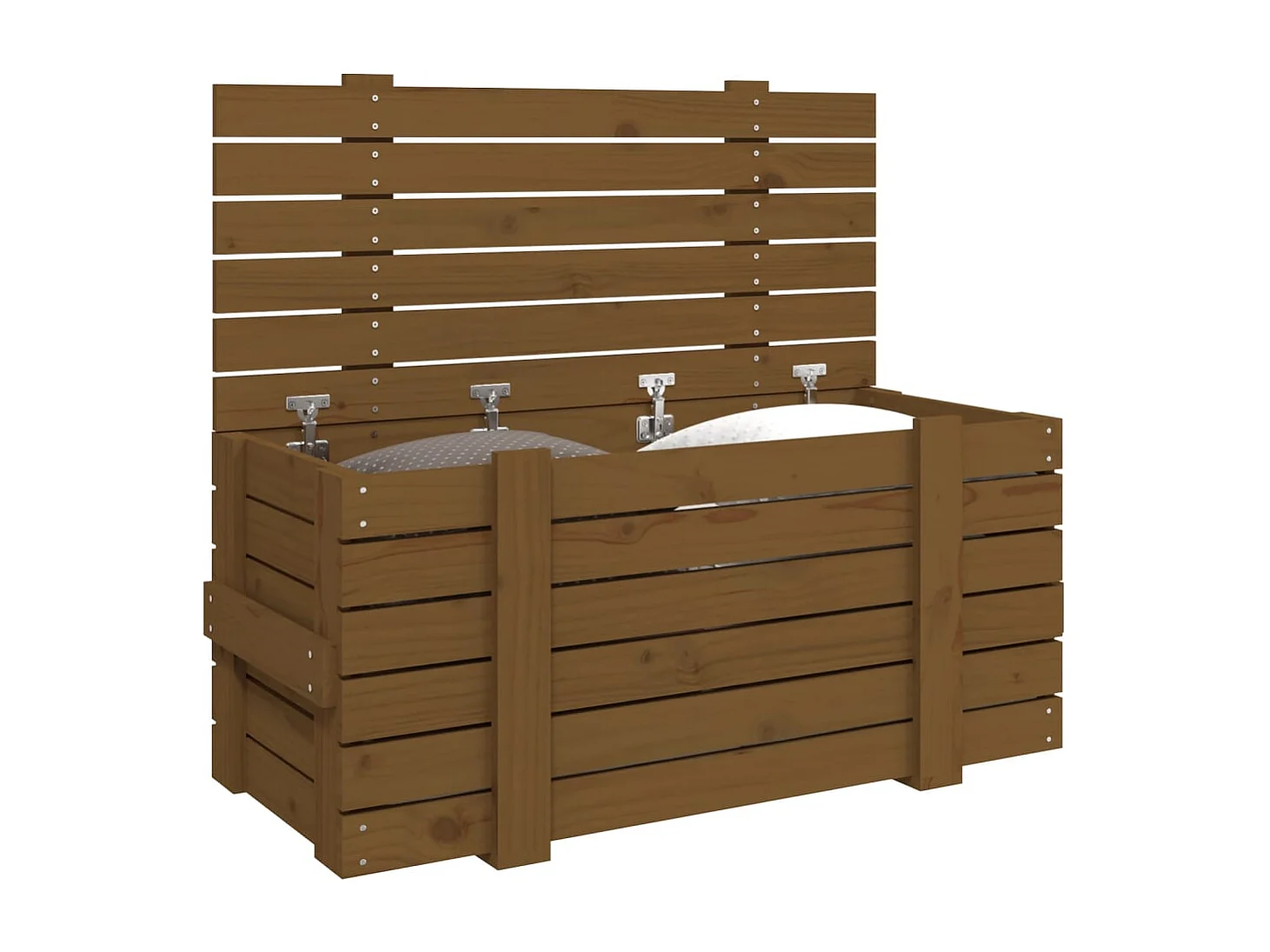 Boîte de rangement Marron miel 91x40,5x42 cm Bois massif pin