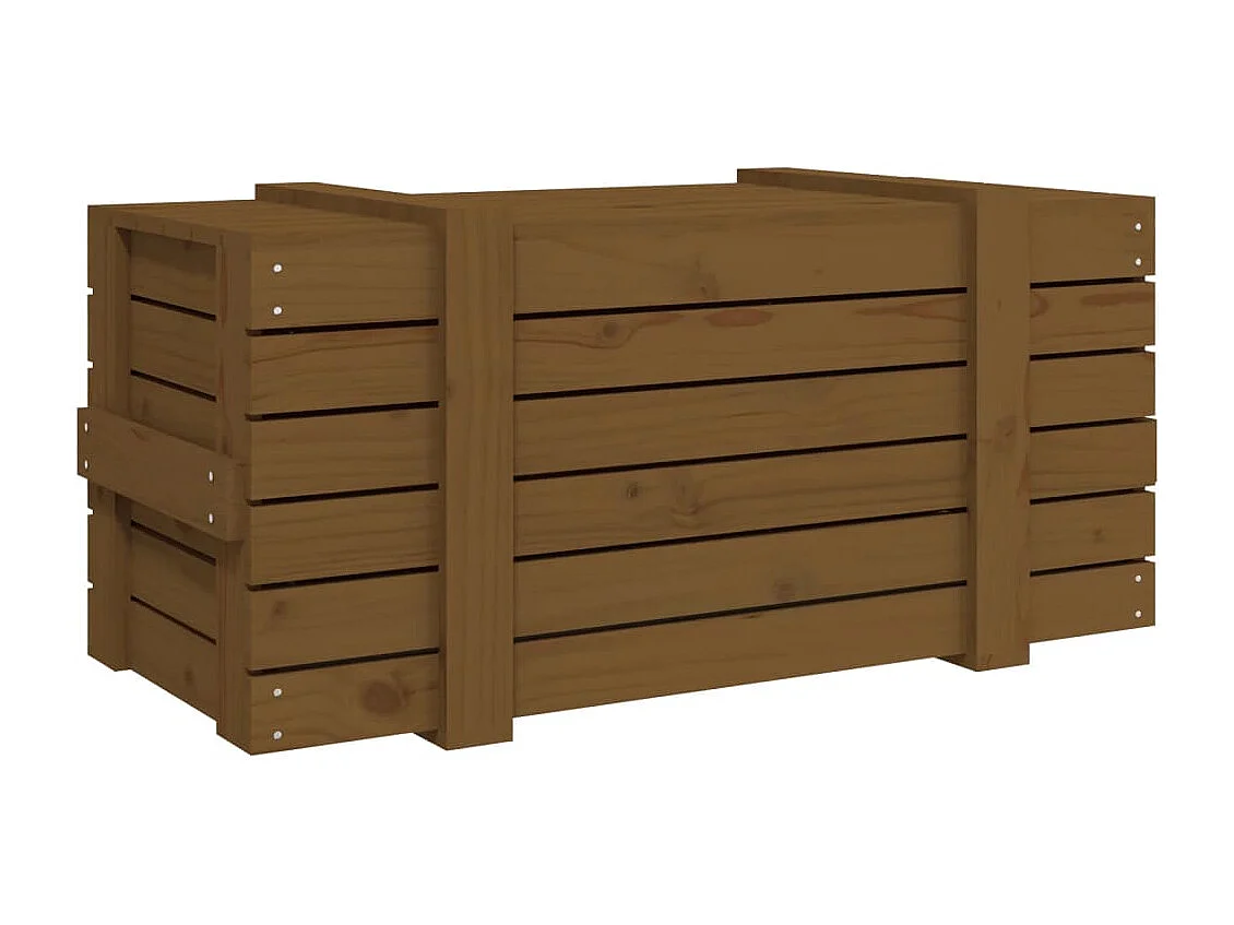Boîte de rangement Marron miel 91x40,5x42 cm Bois massif pin