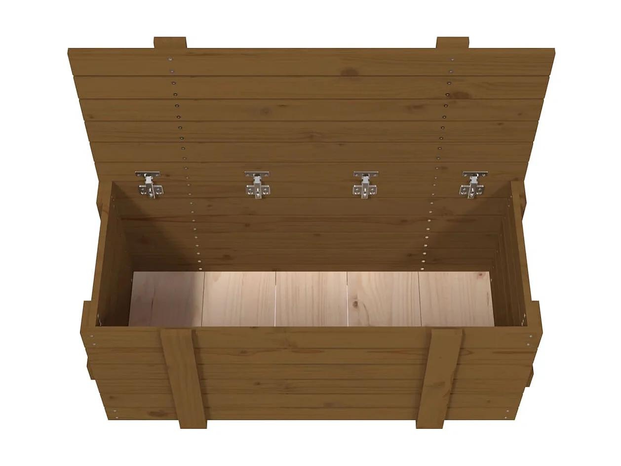 Boîte de rangement Marron miel 91x40,5x42 cm Bois massif pin