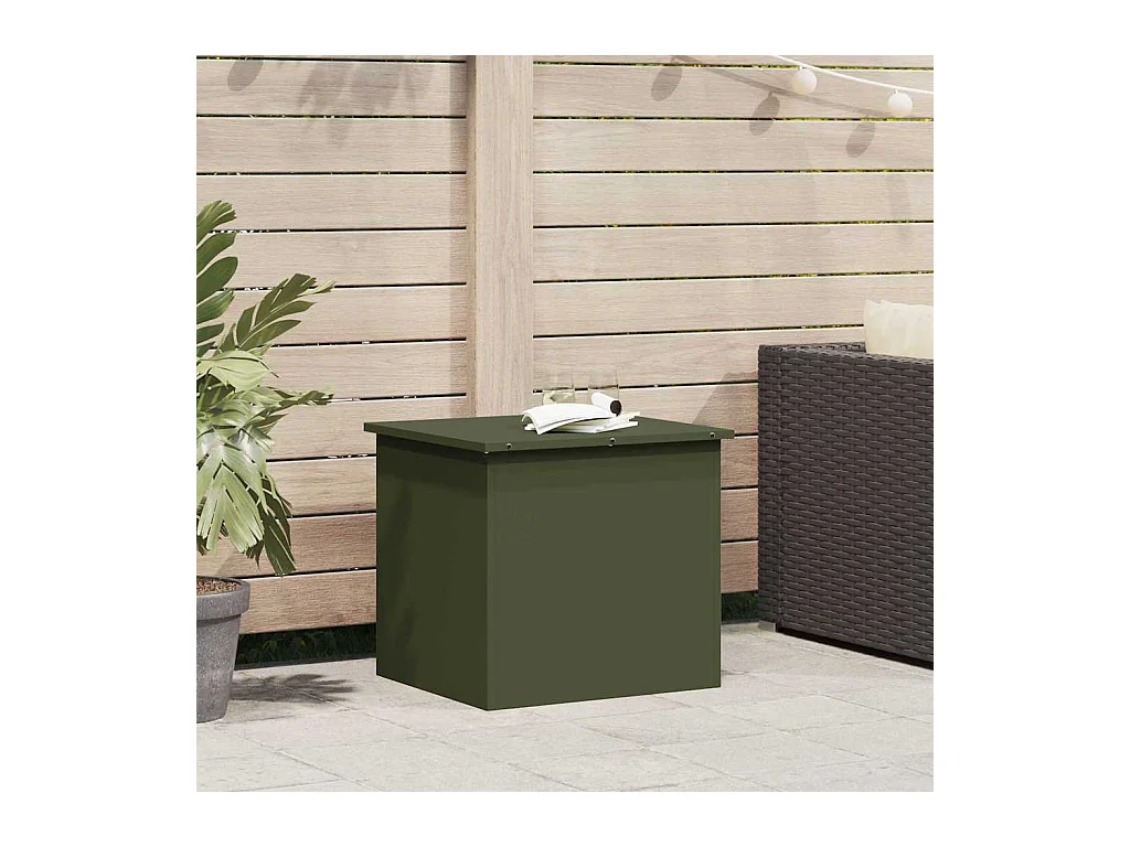 Boîte de Rangement Extérieure Vert olive 55 x 50.5 x 50 cm