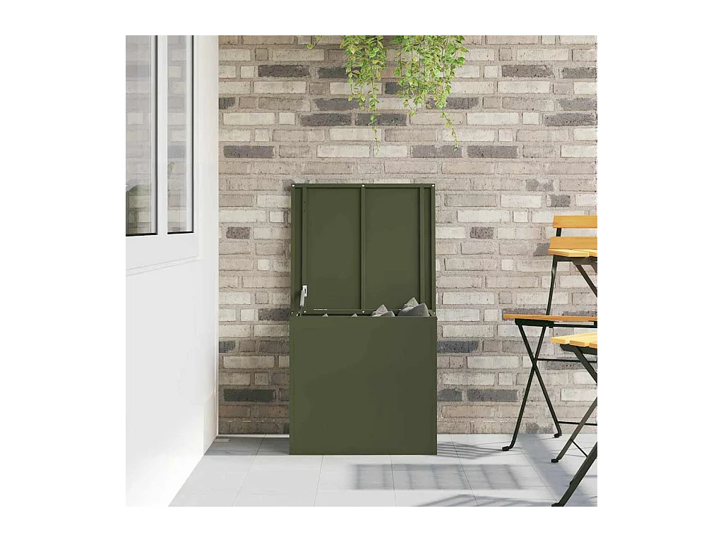 Boîte de Rangement Extérieure Vert olive 55 x 50.5 x 50 cm