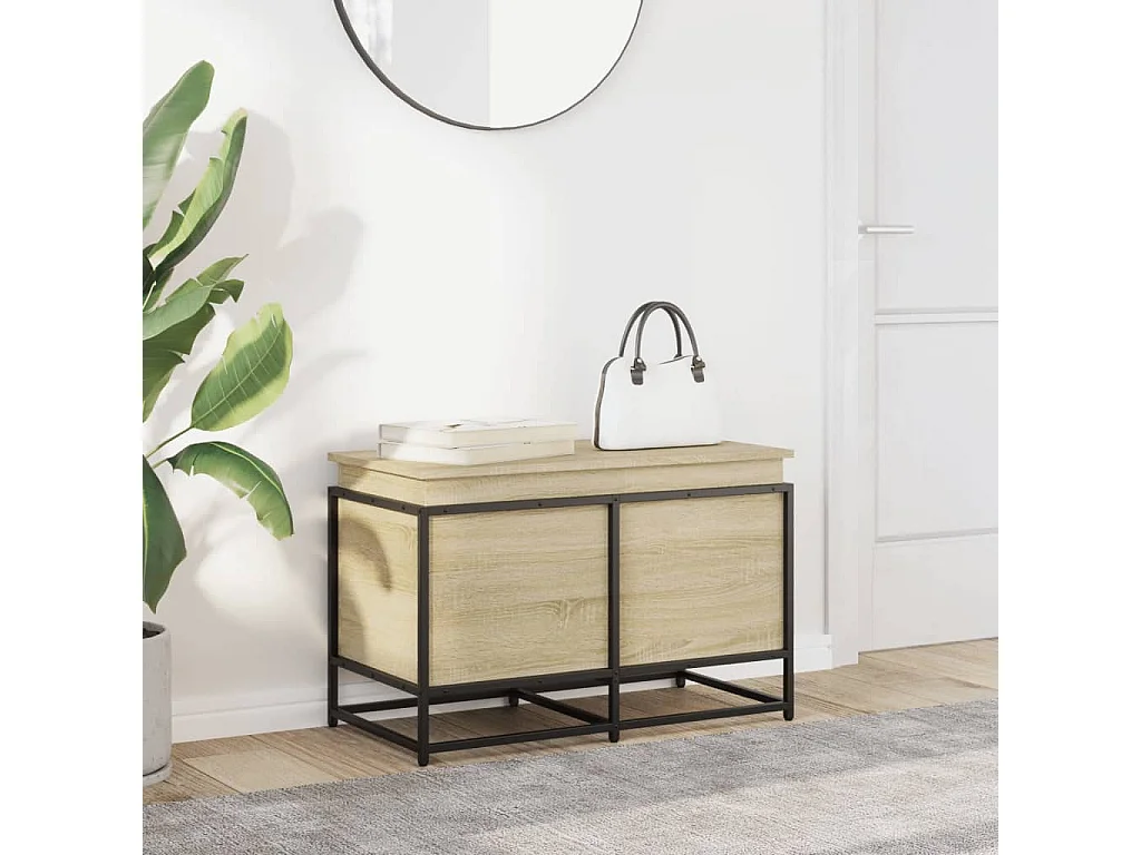 Boîte de rangement avec couvercle chêne sonoma bois ingénierie