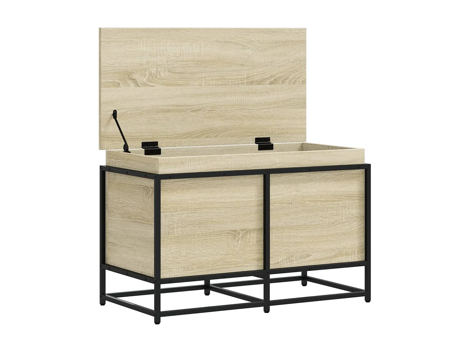 Boîte de rangement avec couvercle chêne sonoma bois ingénierie