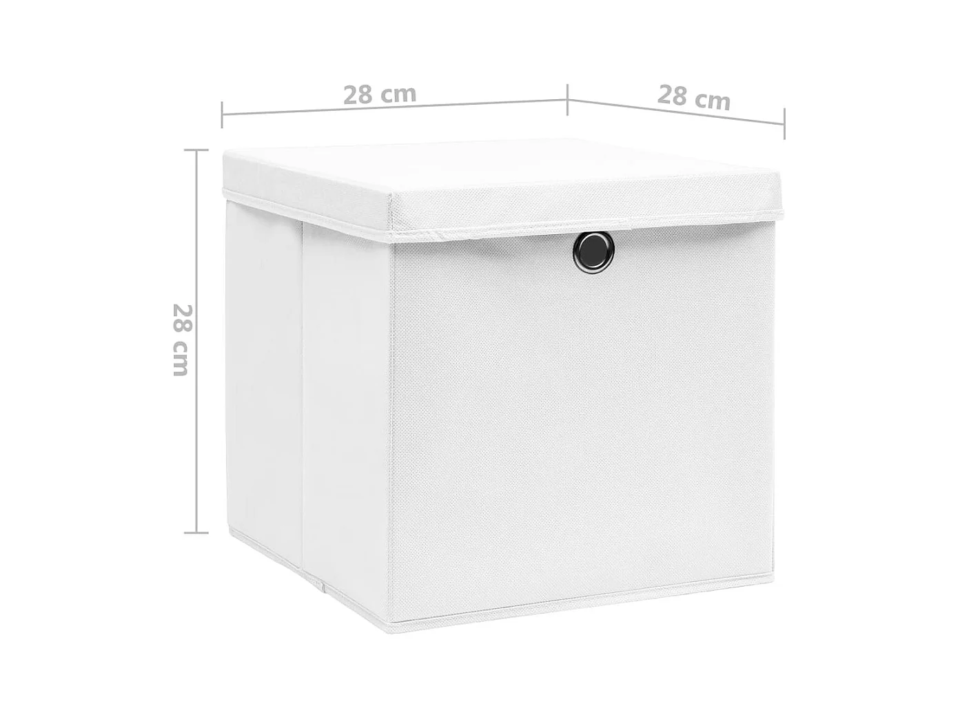 Cajas de almacenaje con tapa 10 uds 28x28x28 cm Blanco