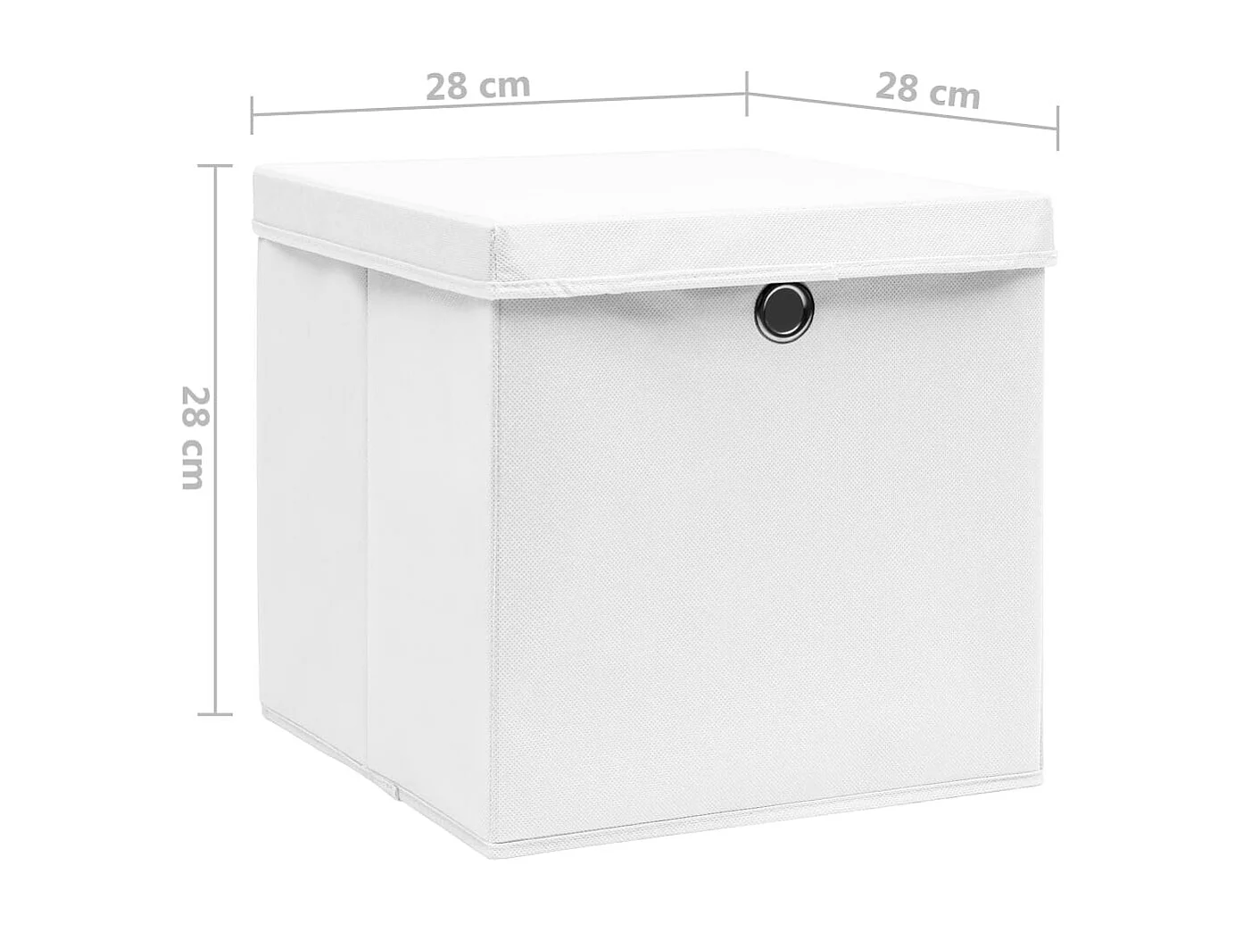 Boîtes de rangement avec couvercles 10 pcs 28x28x28 cm Blanc