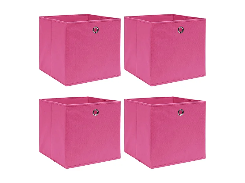 Boîtes de rangement 4 pcs Rose 32x32x32 cm Tissu