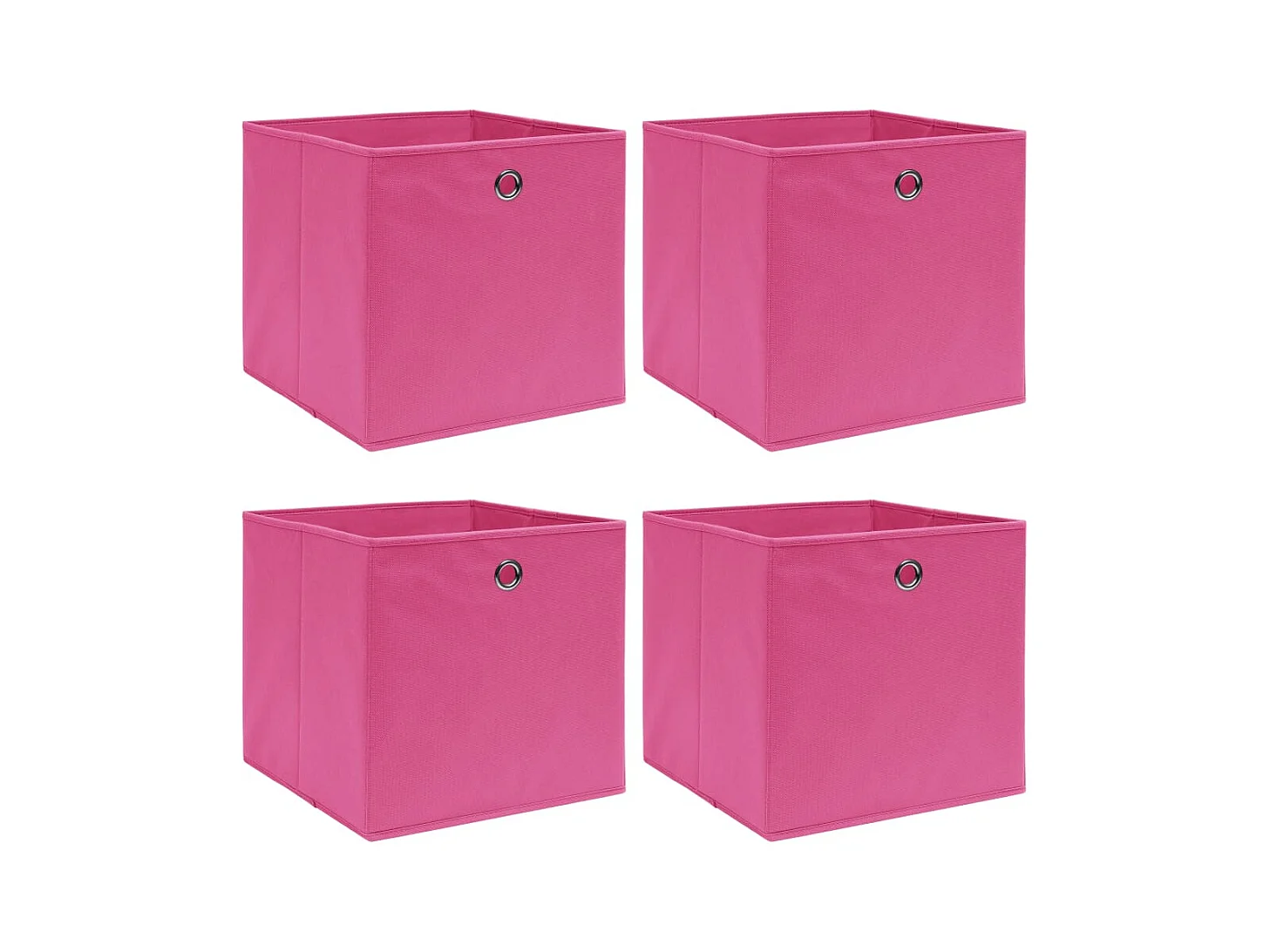 Boîtes de rangement 4 pcs Rose 32x32x32 cm Tissu