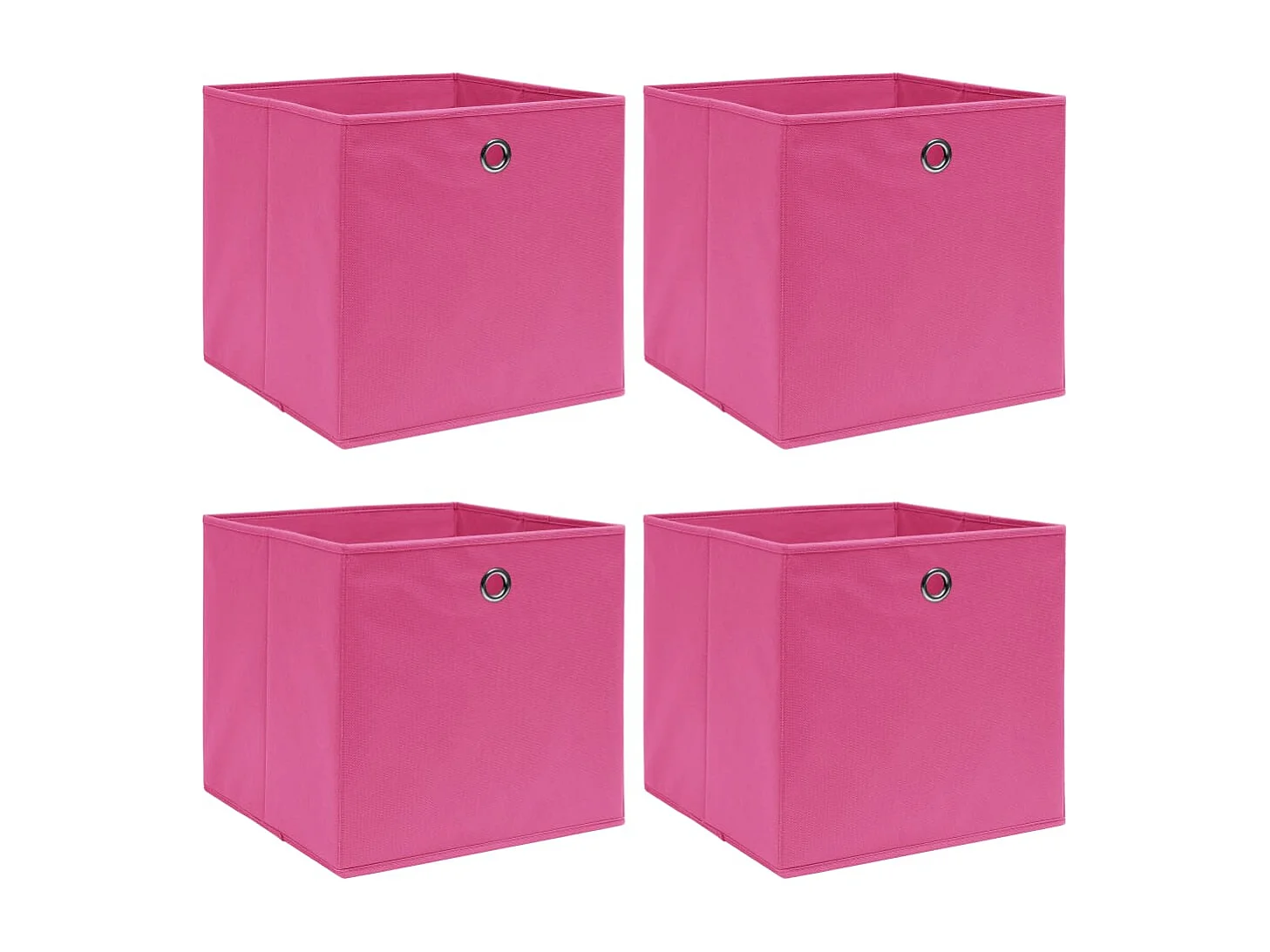Boîtes de rangement 4 pcs Rose 32x32x32 cm Tissu