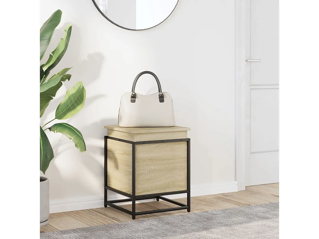 Boîte de rangement avec couvercle chêne sonoma bois ingénierie