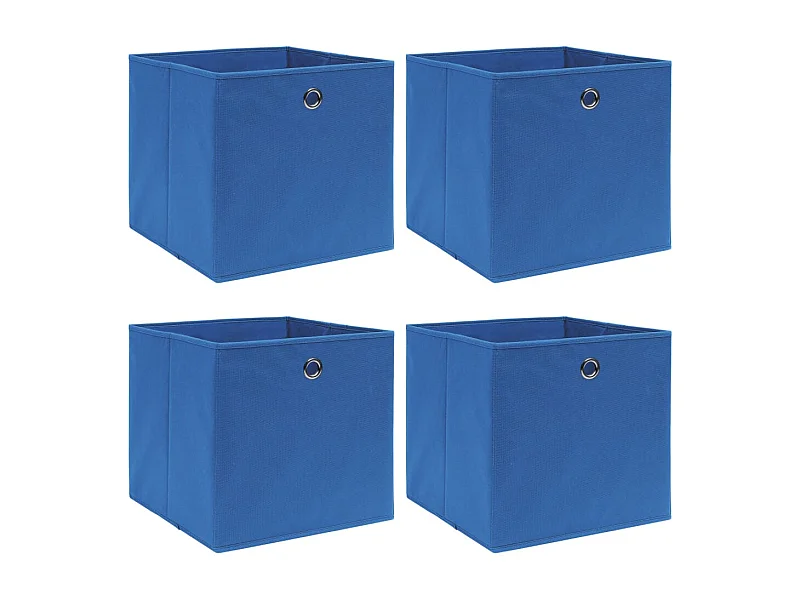 Cajas de almacenaje 4 uds Azul 32x32x32 cm Tela