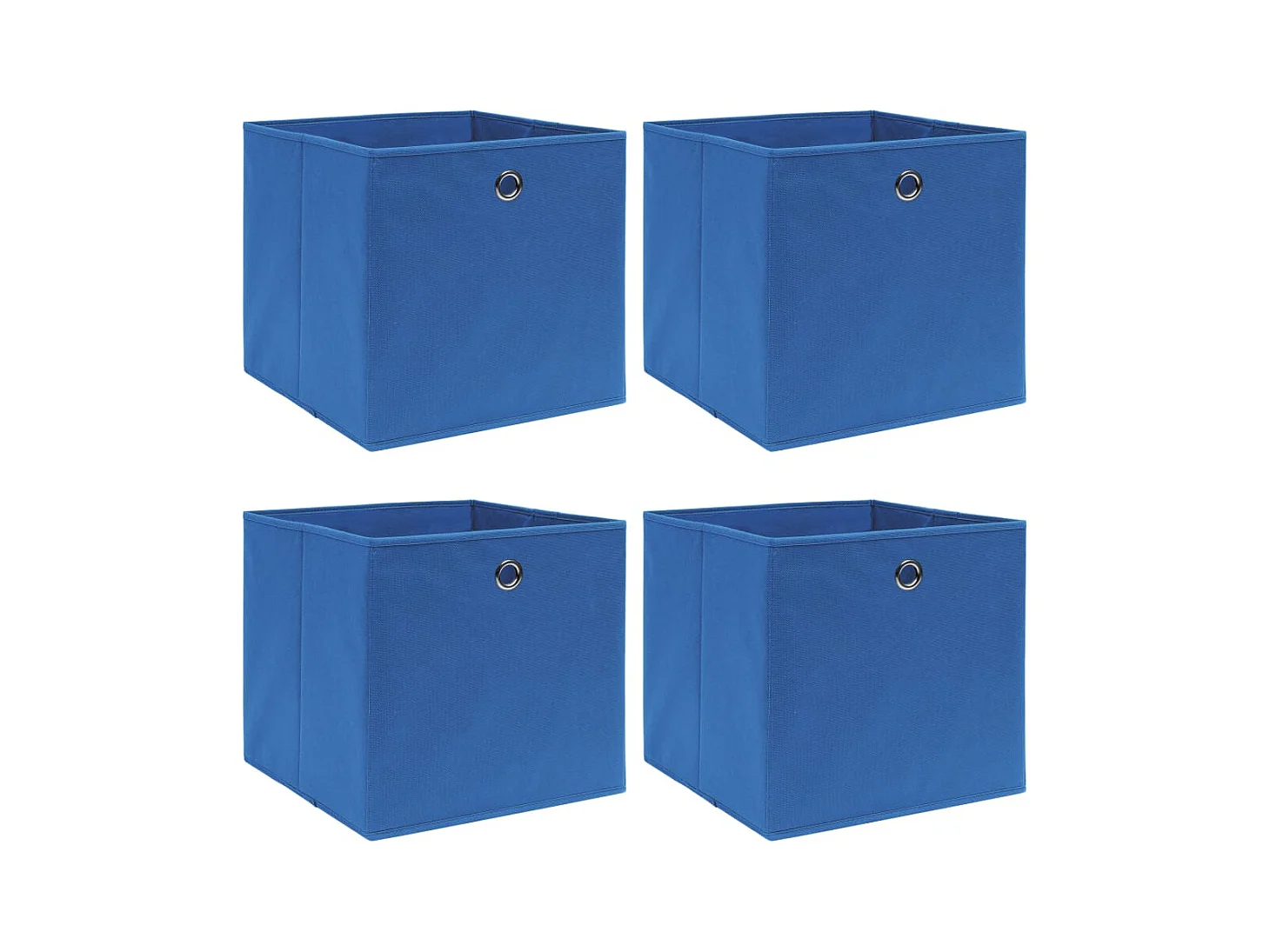 Cajas de almacenaje 4 uds Azul 32x32x32 cm Tela