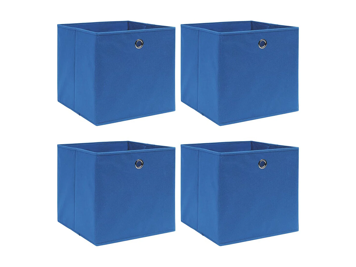 Boîtes de rangement 4 pcs Bleu 32x32x32 cm Tissu