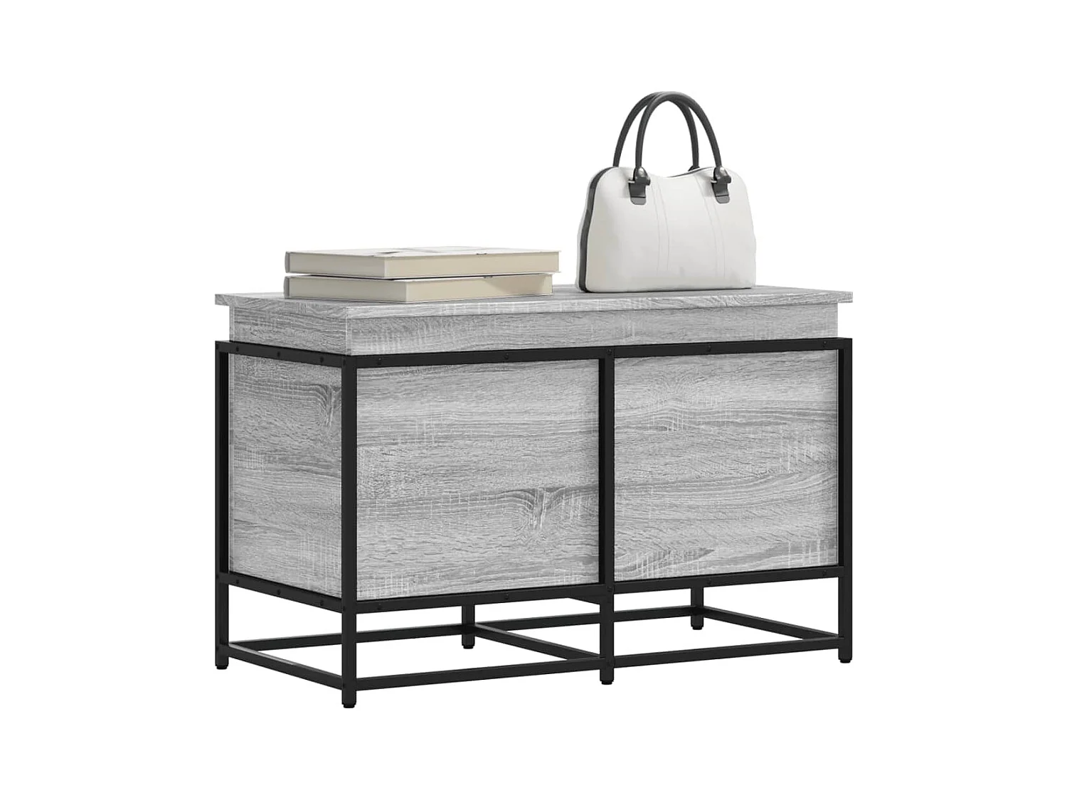 Boîte de rangement avec couvercle sonoma gris bois d'ingénierie