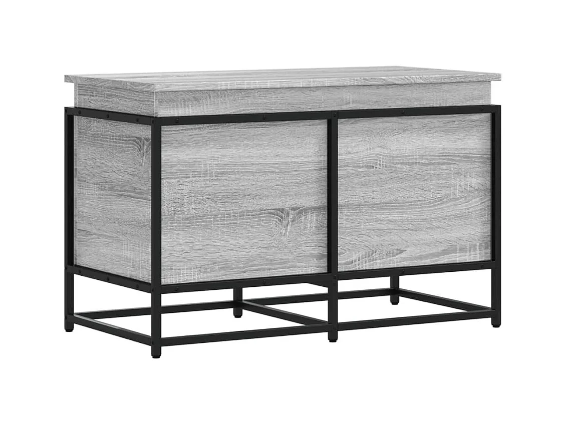 Boîte de rangement avec couvercle sonoma gris bois d'ingénierie