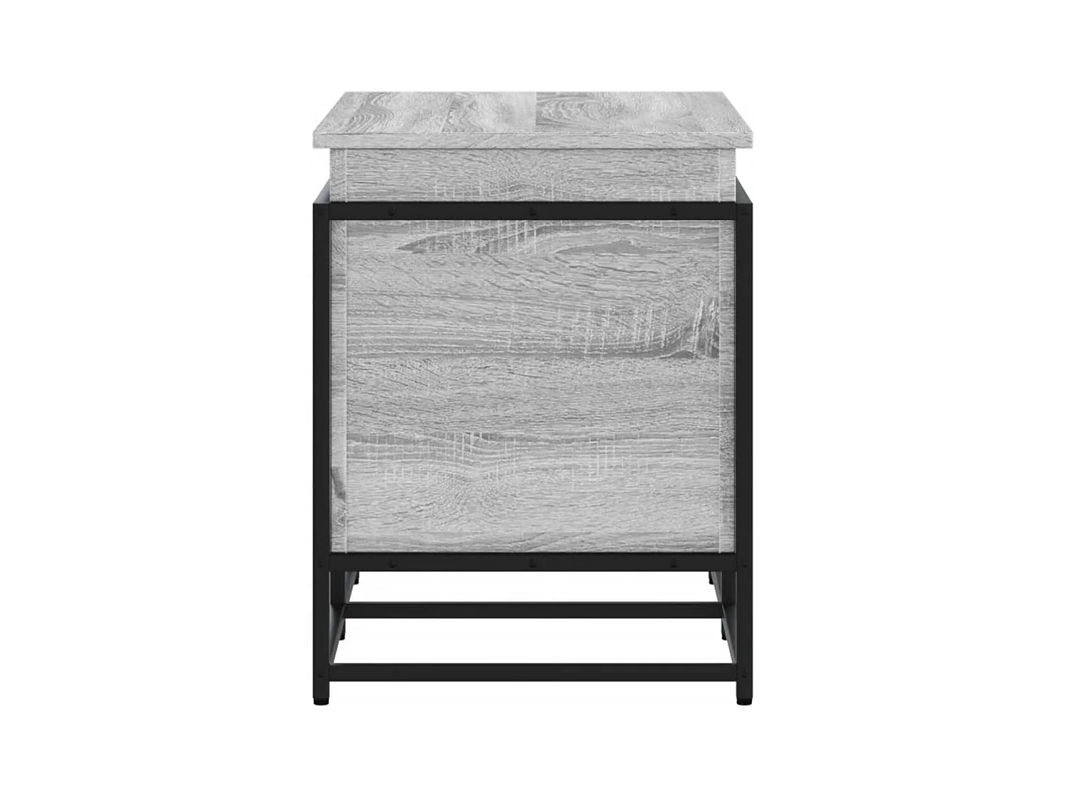 Boîte de rangement avec couvercle sonoma gris bois d'ingénierie