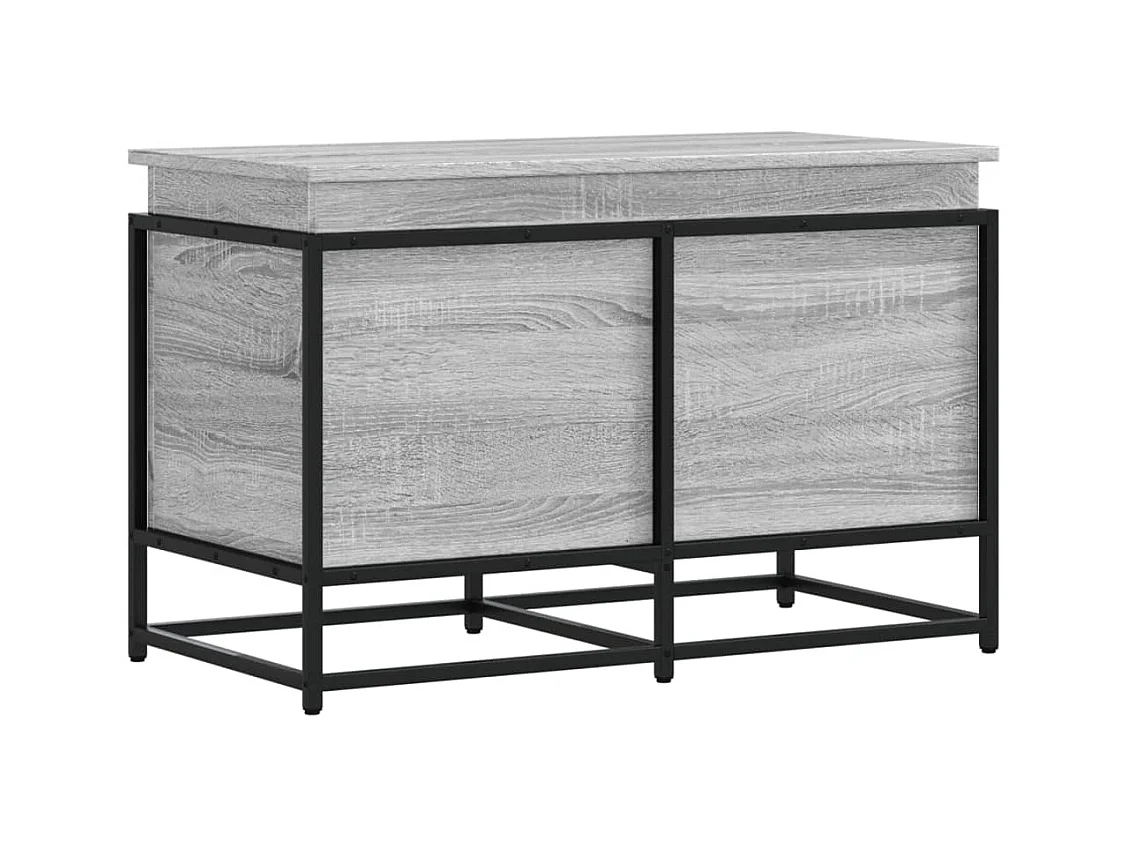 Boîte de rangement avec couvercle sonoma gris bois d'ingénierie