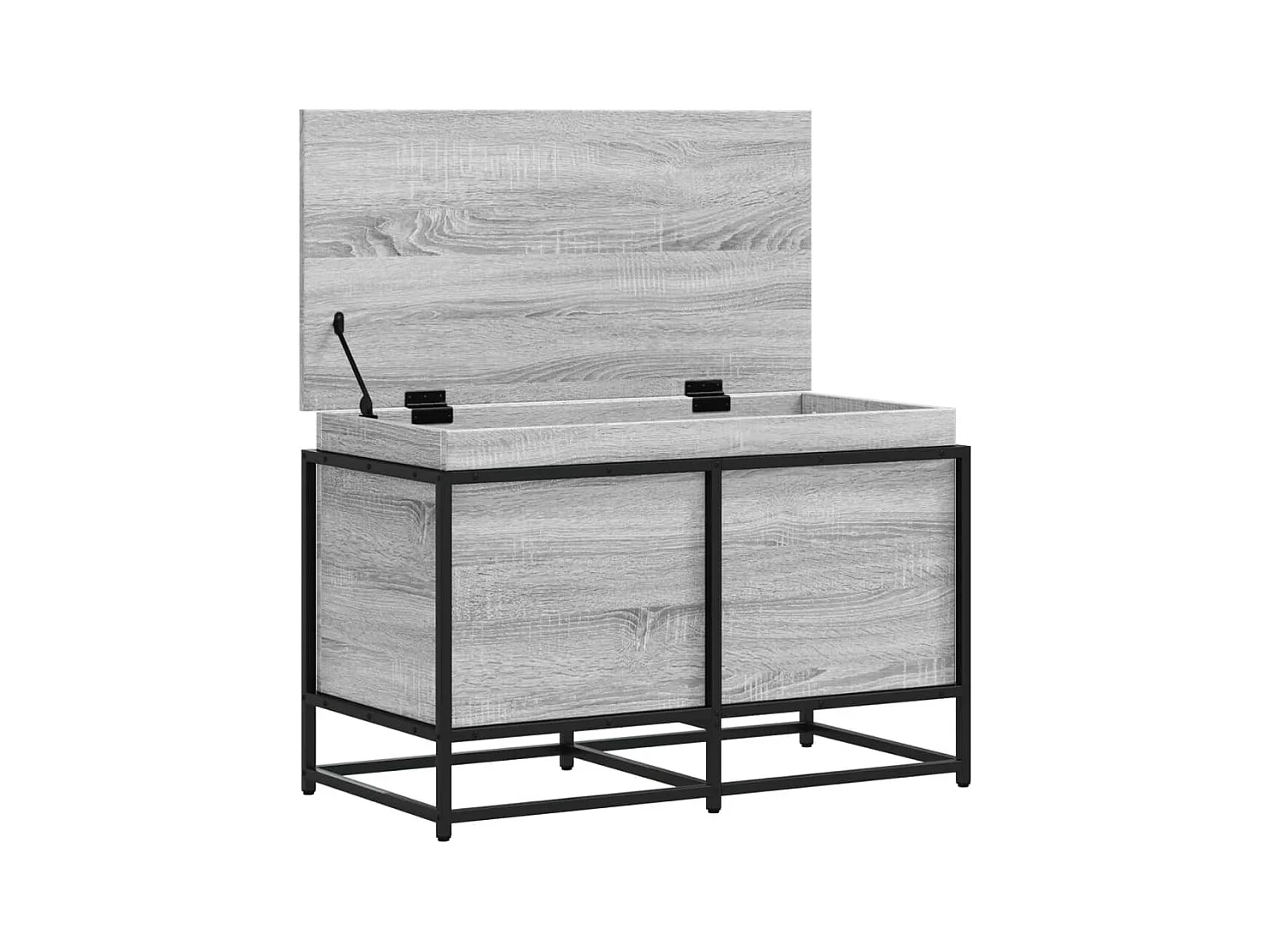 Boîte de rangement avec couvercle sonoma gris bois d'ingénierie