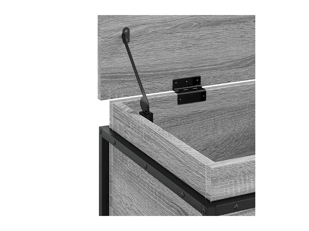 Boîte de rangement avec couvercle sonoma gris bois d'ingénierie