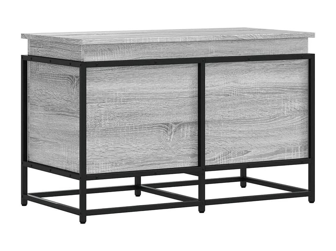 Boîte de rangement avec couvercle sonoma gris bois d'ingénierie