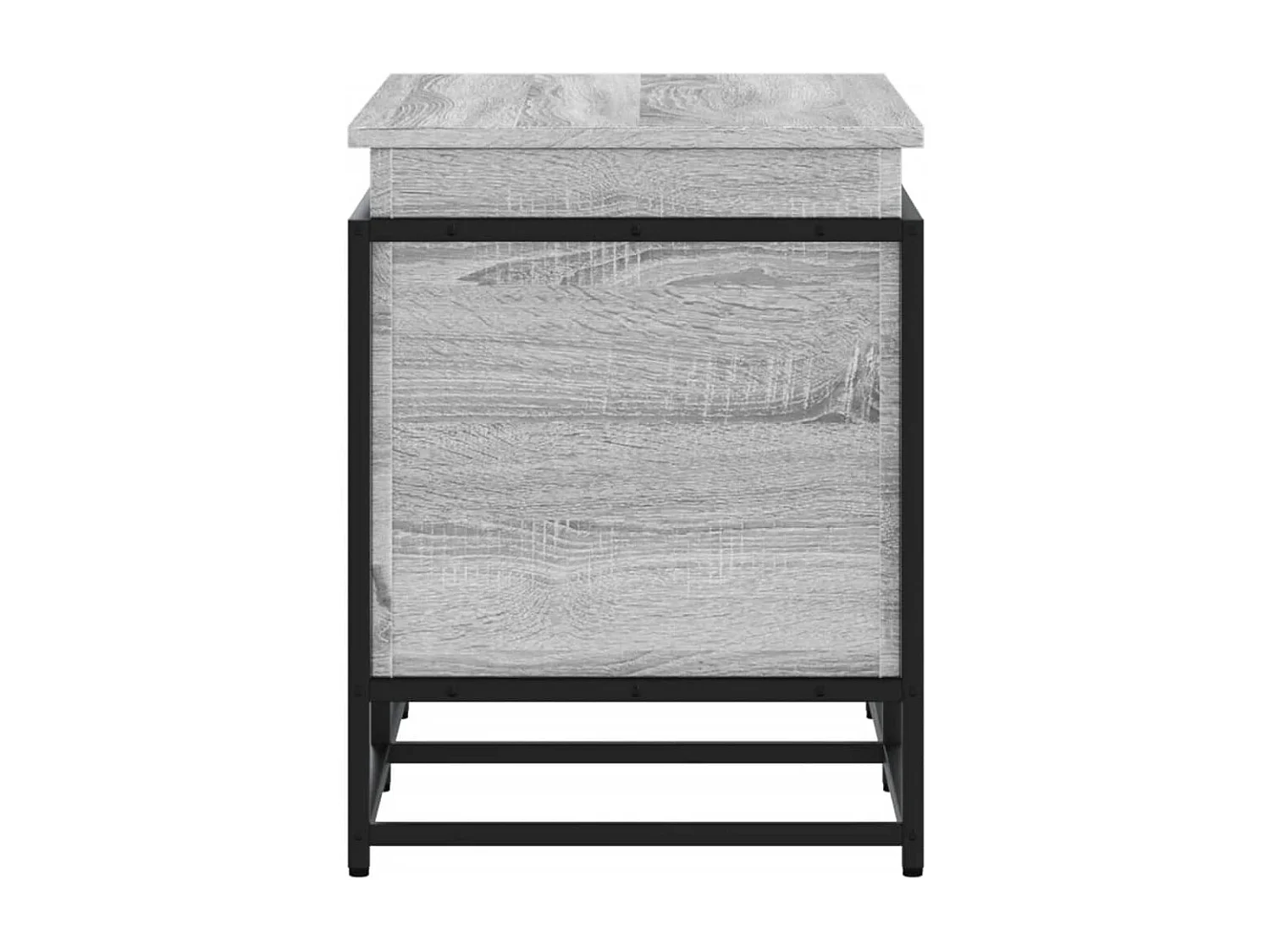 Boîte de rangement avec couvercle sonoma gris bois d'ingénierie